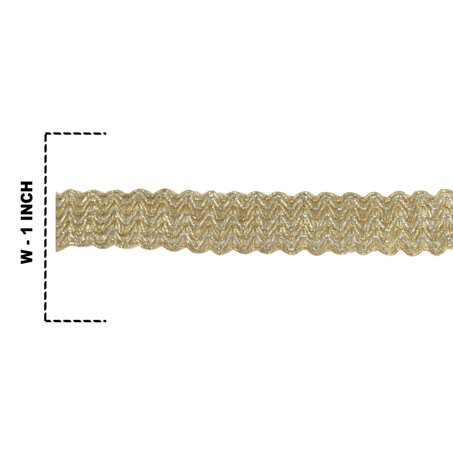 Sanskriti Indian Woven Prom Dress Border 1 YD Trim Golden Craft Lace Zari Work