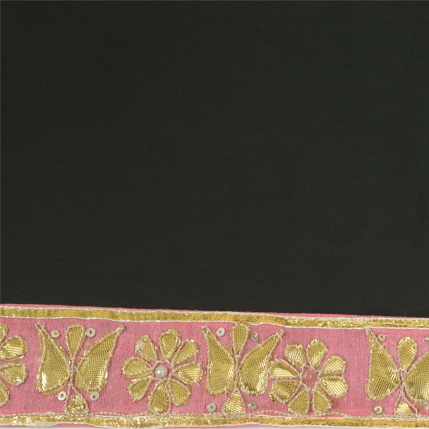 Sanskriti Hand Beaded Prom Dress Border 1 YD Trim Pink Craft Gota Patti Lace