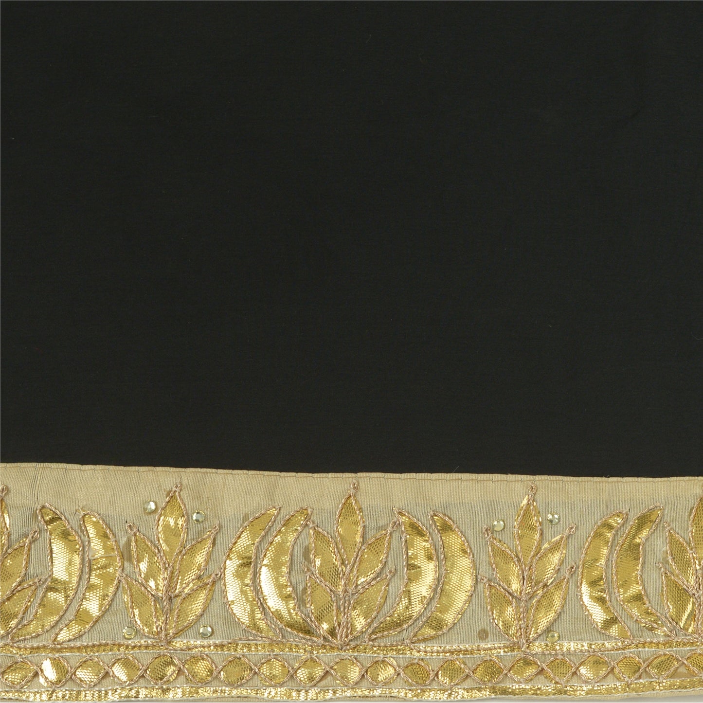 Sanskriti Hand Beaded Prom Dress Border 1 YD Trim Beige Craft Lace Gota Patti