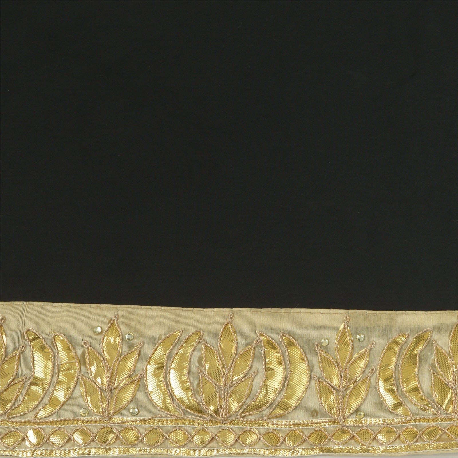 Sanskriti Hand Beaded Prom Dress Border 1 YD Trim Beige Craft Lace Gota Patti