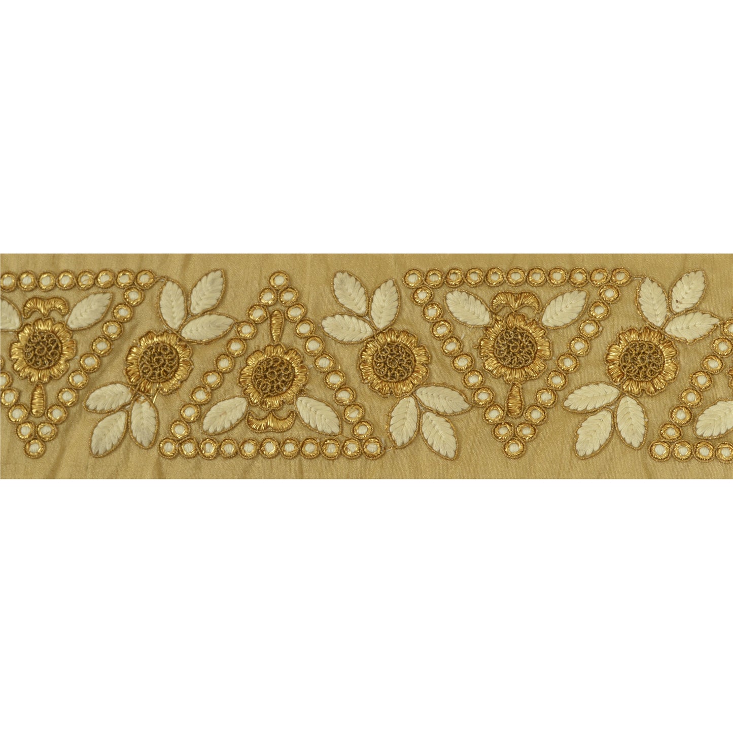 Sanskriti Indian Embroidered Prom Dress Border 1 YD Trim Craft Lace Golden Work