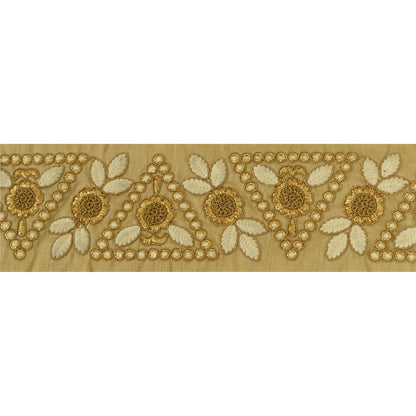 Sanskriti Indian Embroidered Prom Dress Border 1 YD Trim Craft Lace Golden Work