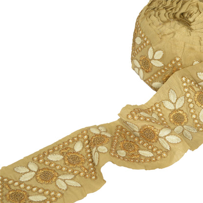 Sanskriti Indian Embroidered Prom Dress Border 1 YD Trim Craft Lace Golden Work