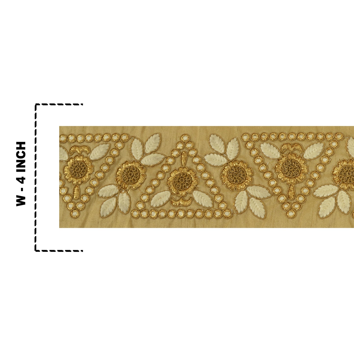 Sanskriti Indian Embroidered Prom Dress Border 1 YD Trim Craft Lace Golden Work