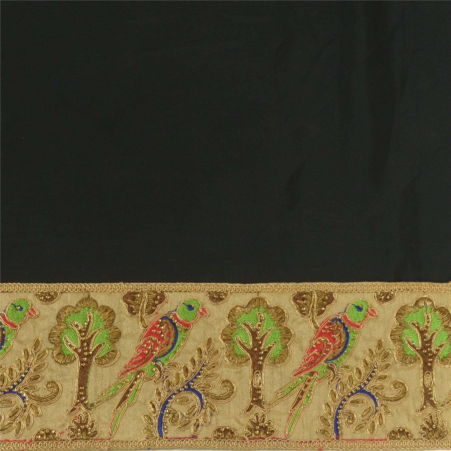 Sanskriti Indian Hand Beaded Dress Border 1 YD Trim Golden Craft Sewing Lace