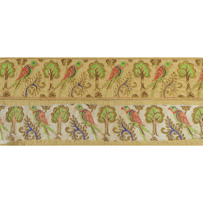 Sanskriti Indian Hand Beaded Dress Border 1 YD Trim Golden Craft Sewing Lace