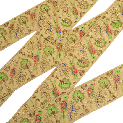 Sanskriti Indian Hand Beaded Dress Border 1 YD Trim Golden Craft Sewing Lace