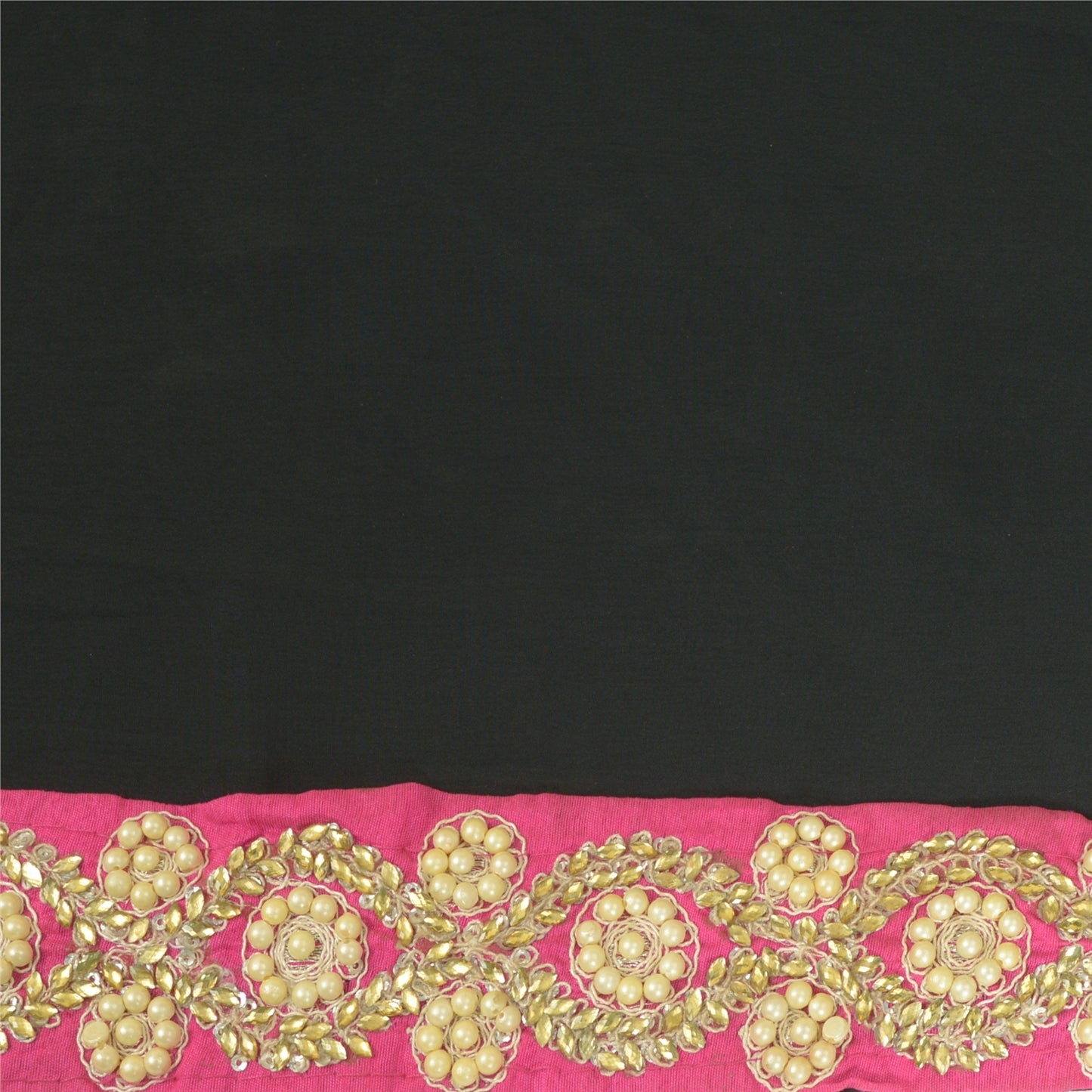 Sanskriti Hand Beaded Prom Dress Border 1 YD Trim Pink Craft Pearl Beads Lace