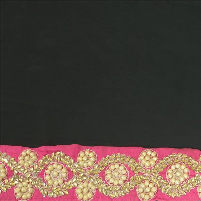 Sanskriti Hand Beaded Prom Dress Border 1 YD Trim Pink Craft Pearl Beads Lace