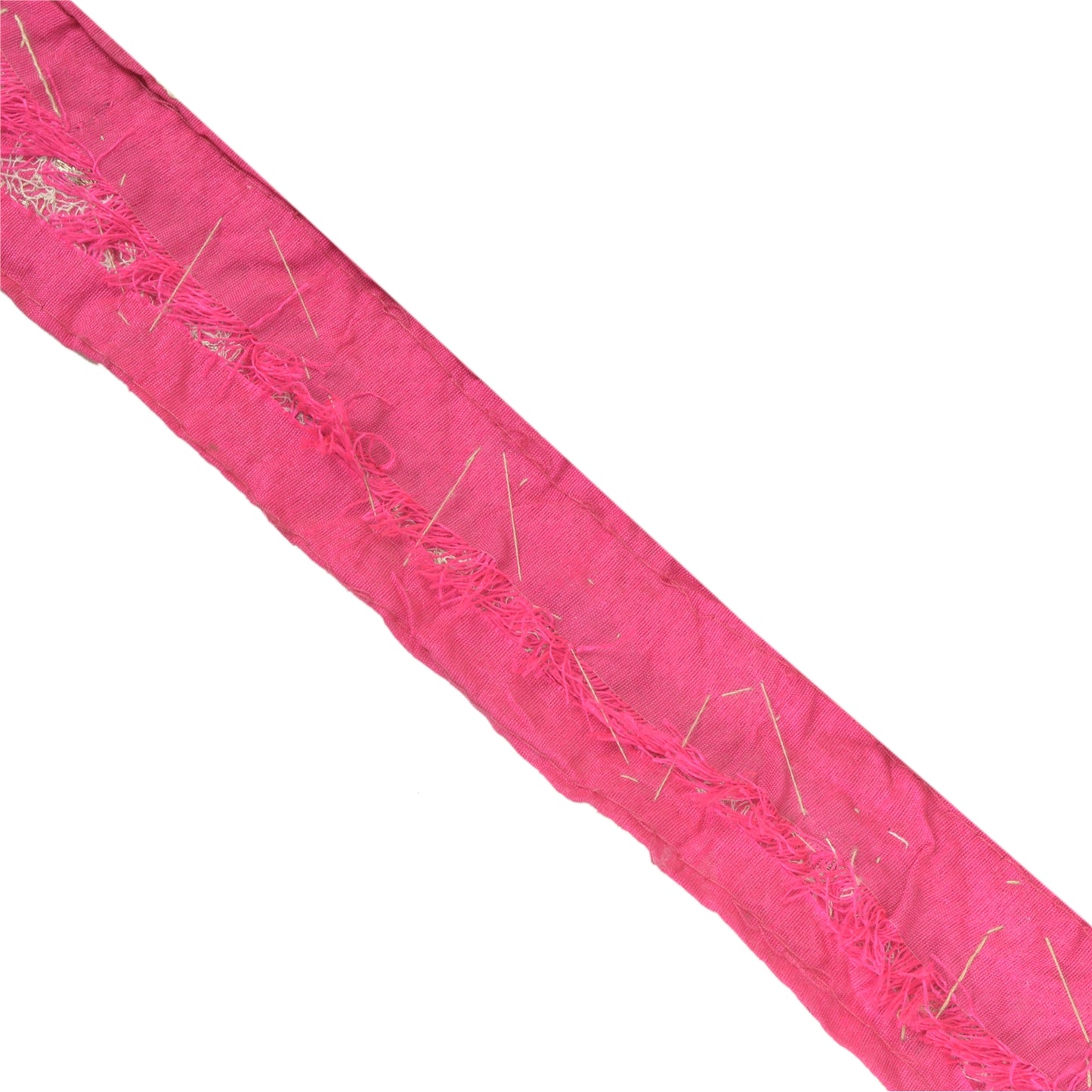 Sanskriti Hand Beaded Prom Dress Border 1 YD Trim Pink Craft Pearl Beads Lace