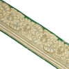 Sanskriti Hand Beaded Party Prom Border 1 YD Trim Green Craft Lace Mirrors