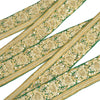 Sanskriti Hand Beaded Party Prom Border 1 YD Trim Green Craft Lace Mirrors