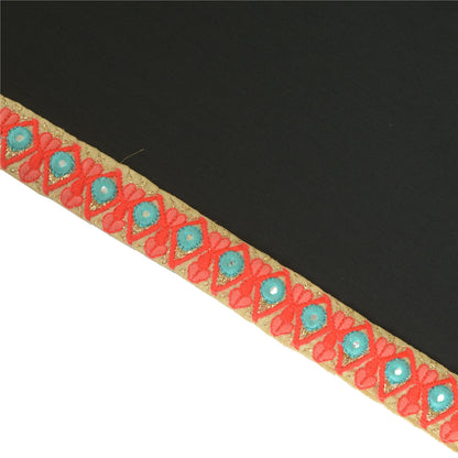 Sanskriti Hand Beaded Prom Dress Border 1 YD Trim Cream Craft Sewing Decor Lace