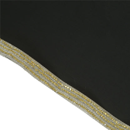 Sanskriti Hand Beaded Dress Border 1YD Trim Silver Craft Lace Sewing Rhinestones