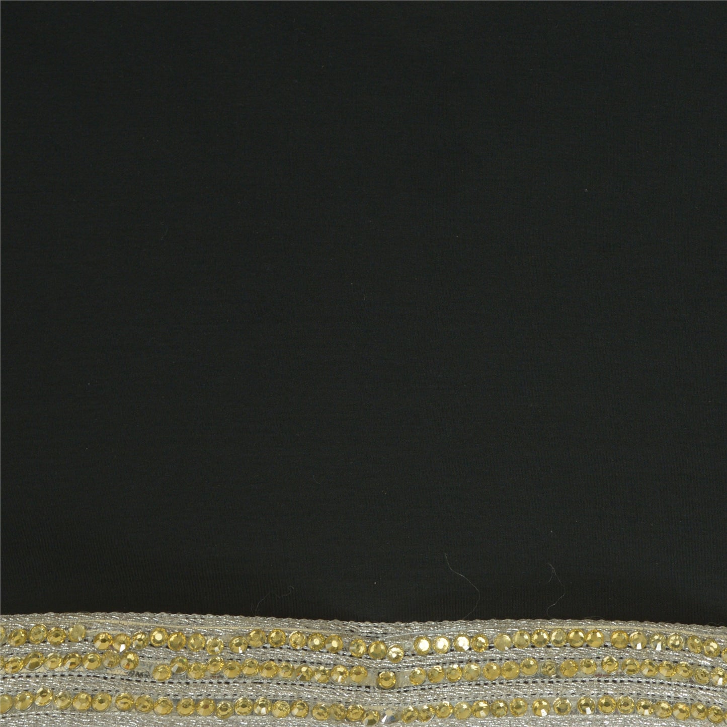 Sanskriti Hand Beaded Dress Border 1YD Trim Silver Craft Lace Sewing Rhinestones