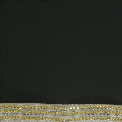 Sanskriti Hand Beaded Dress Border 1YD Trim Silver Craft Lace Sewing Rhinestones