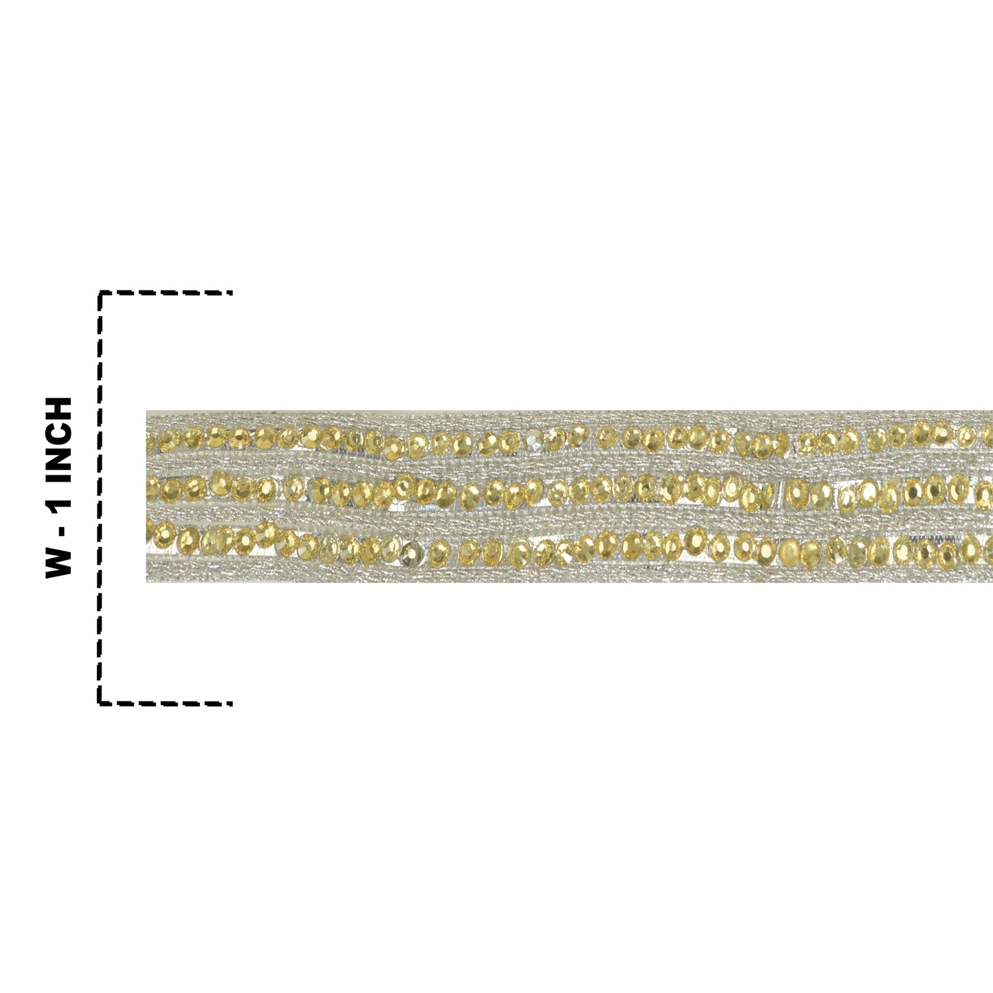 Sanskriti Hand Beaded Dress Border 1YD Trim Silver Craft Lace Sewing Rhinestones