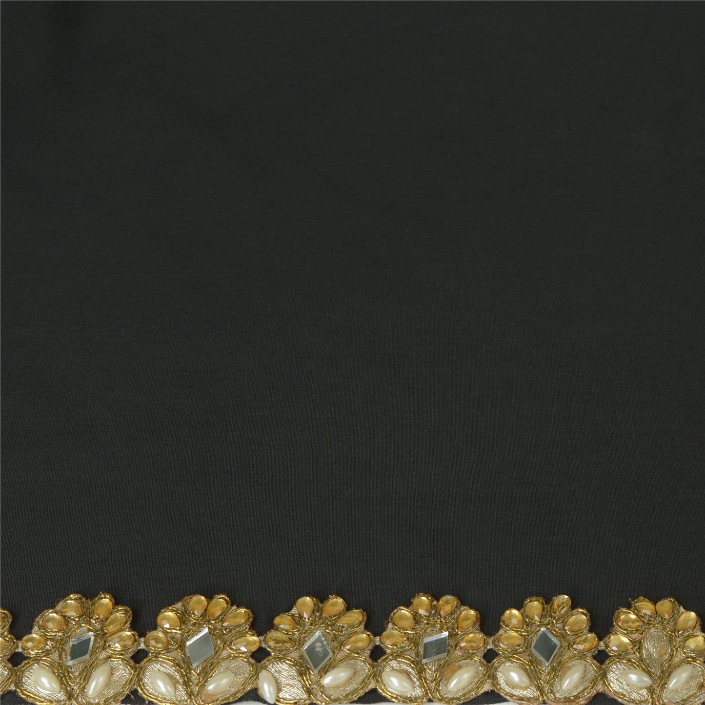 Sanskriti Hand Beaded Bridal Dress Border 1 YD Trim Ribbon Golden Sewing Lace