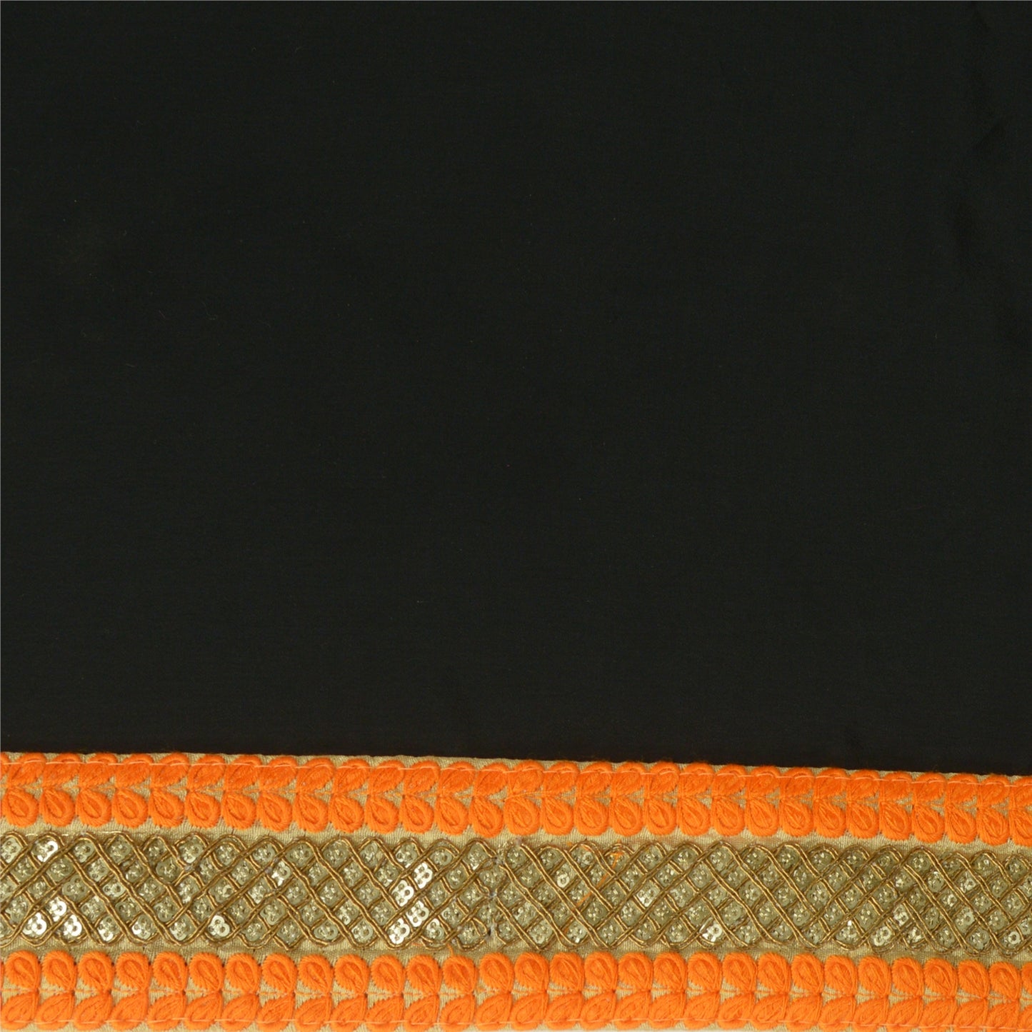 Sanskriti Vævet Glitterkjolekant 1 YD Kantbånd Orange Håndværkssyning Blonde