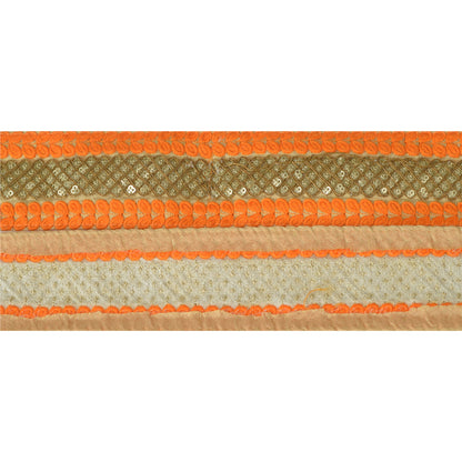 Sanskriti Vævet Glitterkjolekant 1 YD Kantbånd Orange Håndværkssyning Blonde