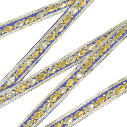 Sanskriti Indian Embroidered Prom Dress Border 1 YD Trim Blue Craft Decor Lace