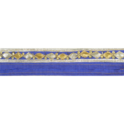 Sanskriti Indian Embroidered Prom Dress Border 1 YD Trim Blue Craft Decor Lace