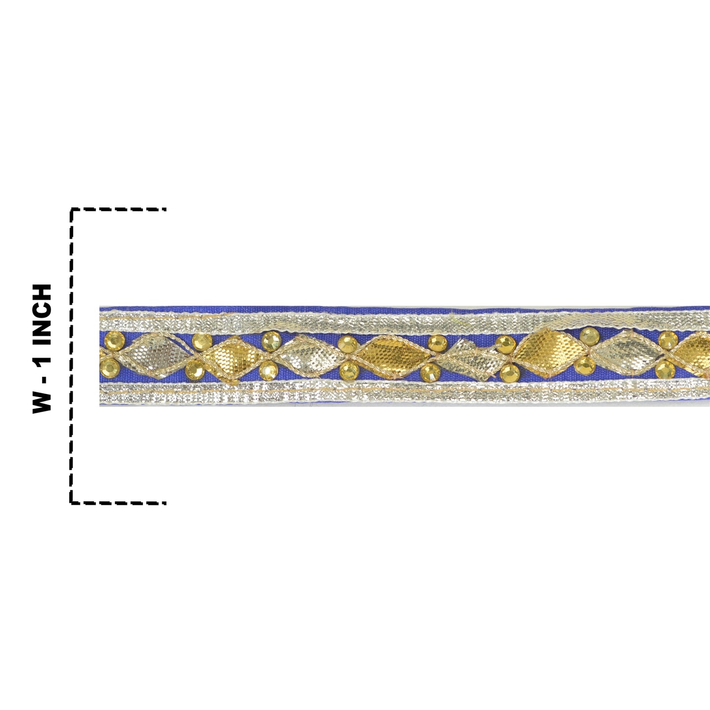 Sanskriti Indian Embroidered Prom Dress Border 1 YD Trim Blue Craft Decor Lace