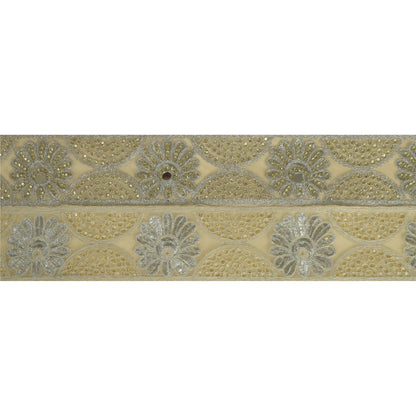 Sanskriti Indian Hand Beaded Dress Border 1 YD Trim Ribbon Golden Craft Lace