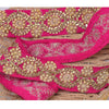 Sanskriti Handmade Dress Sewing 2" W Border 1 YD Trim Pink Craft Decor Lace