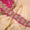 Sanskriti Handmade Dress Sewing 2" W Border 1 YD Trim Pink Craft Decor Lace