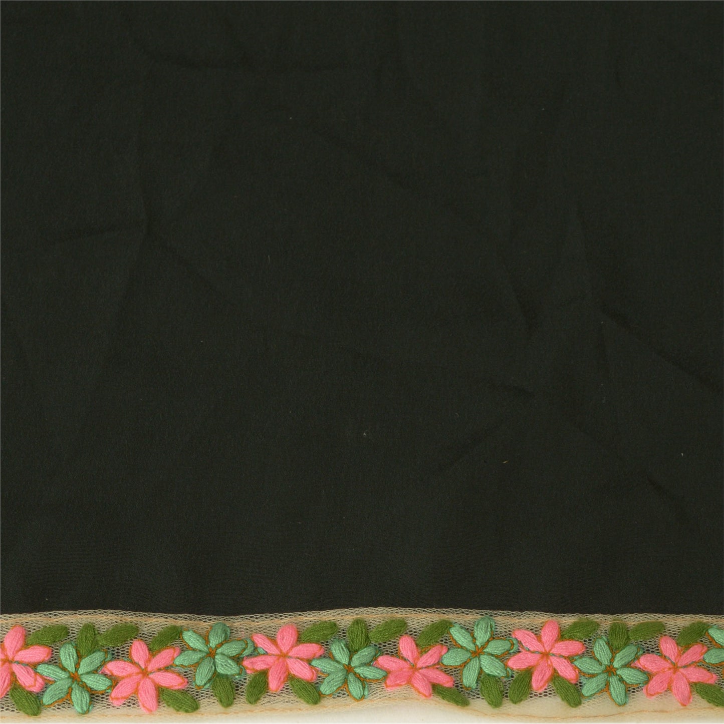 Sanskriti Embroidered Dress Sewing Border 1 YD Trim Green Craft Decor Lace
