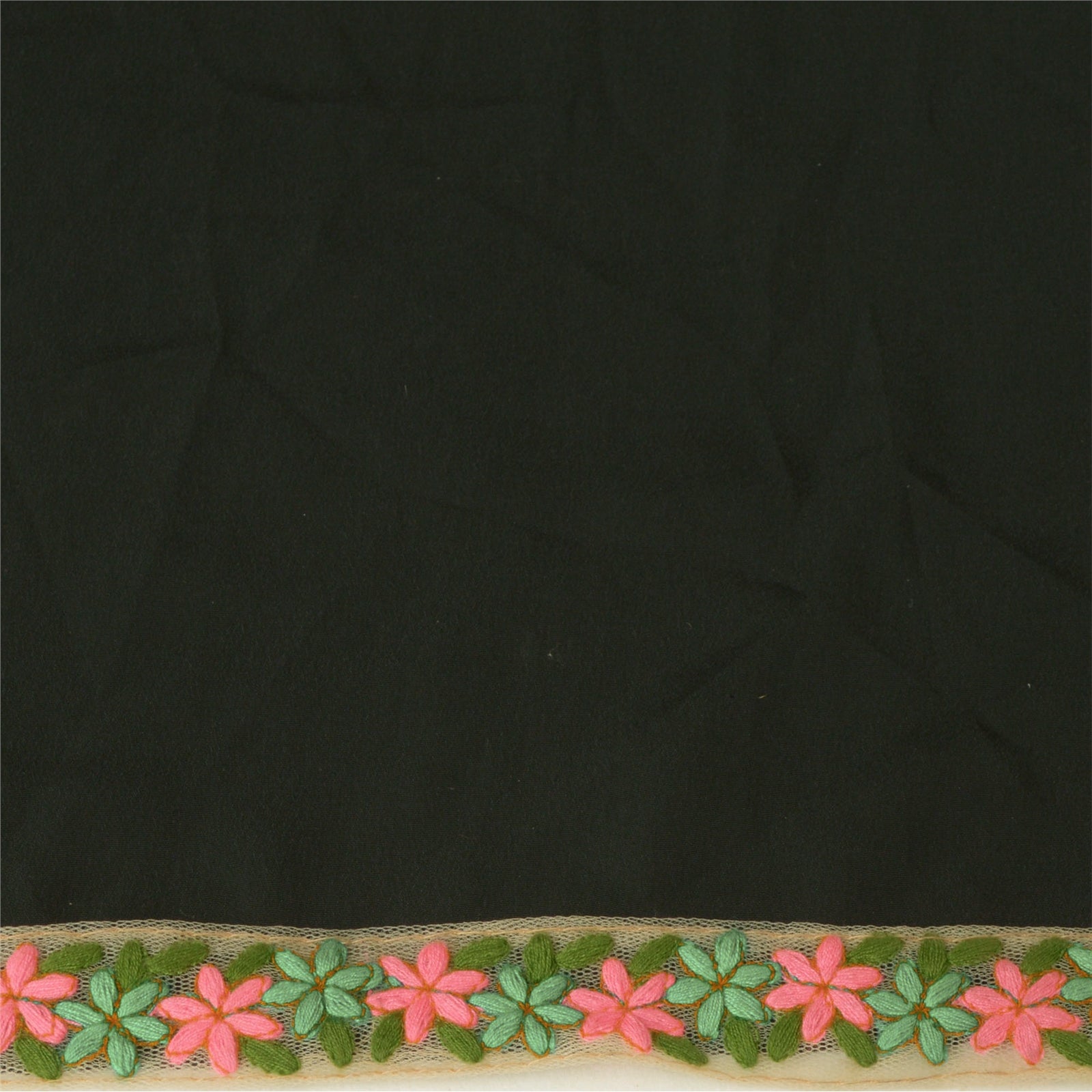 Sanskriti Embroidered Dress Sewing Border 1 YD Trim Green Craft Decor Lace