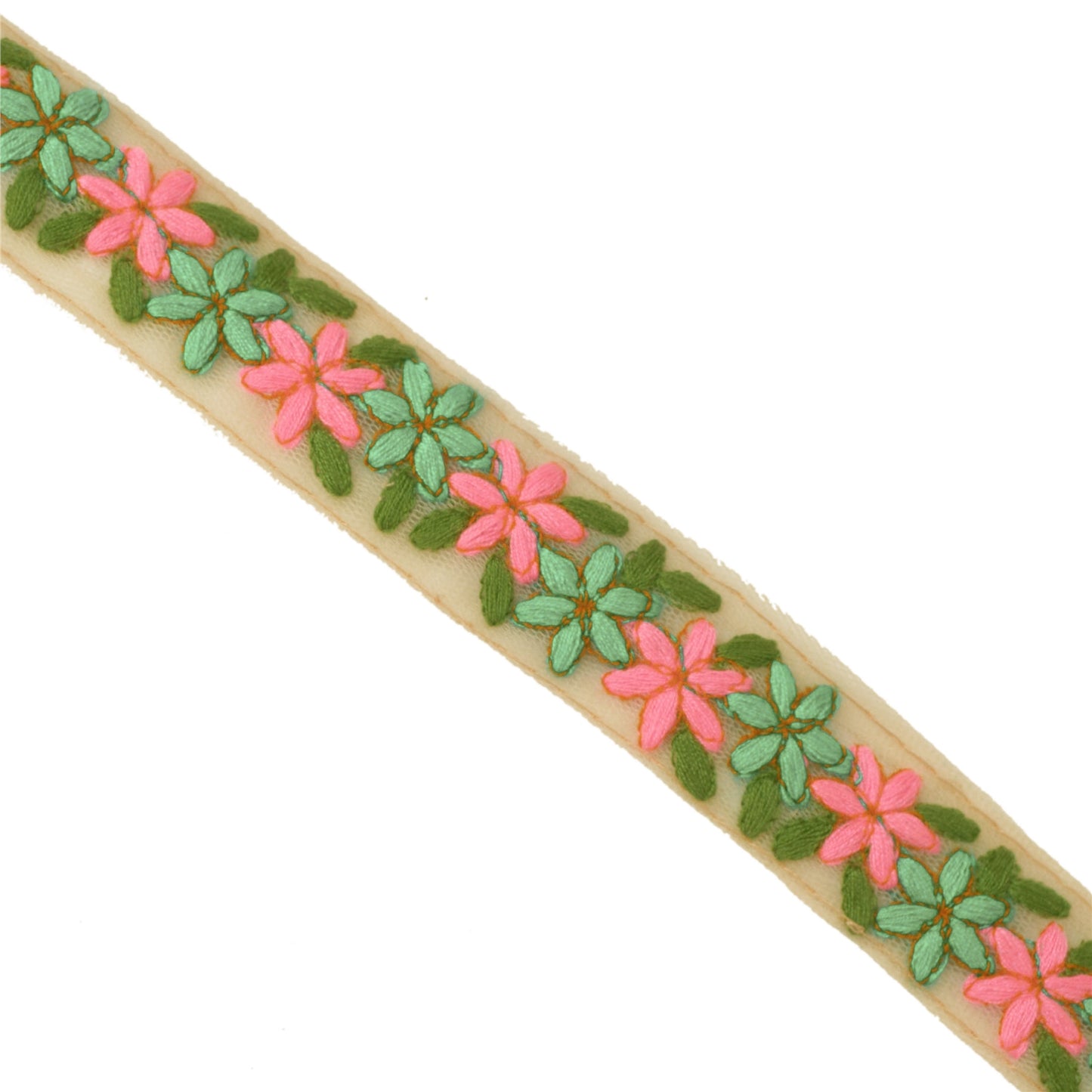 Sanskriti Embroidered Dress Sewing Border 1 YD Trim Green Craft Decor Lace