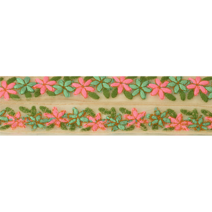 Sanskriti Embroidered Dress Sewing Border 1 YD Trim Green Craft Decor Lace