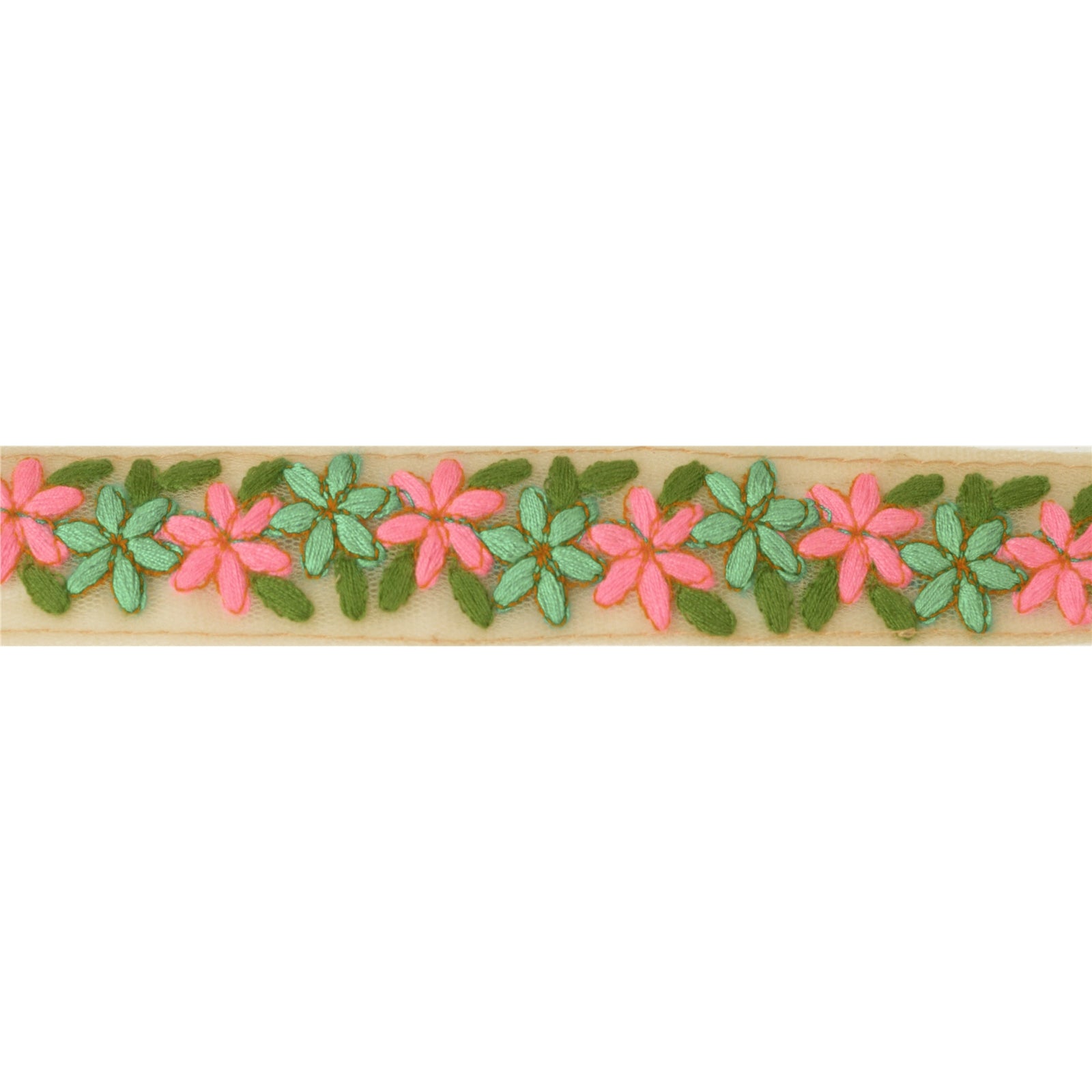 Sanskriti Embroidered Dress Sewing Border 1 YD Trim Green Craft Decor Lace