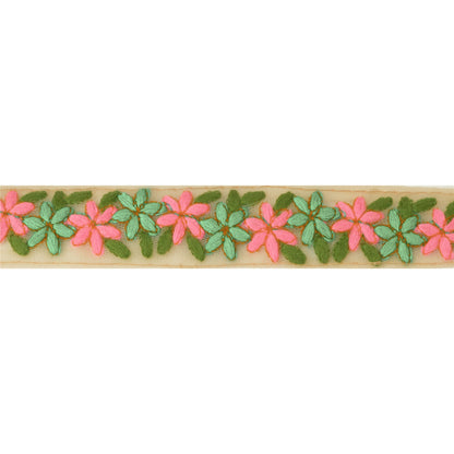 Sanskriti Embroidered Dress Sewing Border 1 YD Trim Green Craft Decor Lace