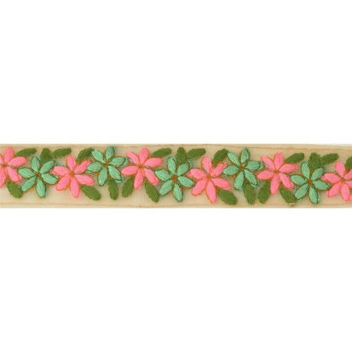 Sanskriti Embroidered Dress Sewing Border 1 YD Trim Green Craft Decor Lace