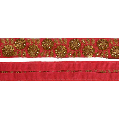 Sanskriti Indian Handmade Dress Sewing  Border 1 YD Trim Pink Craft Decor Lace