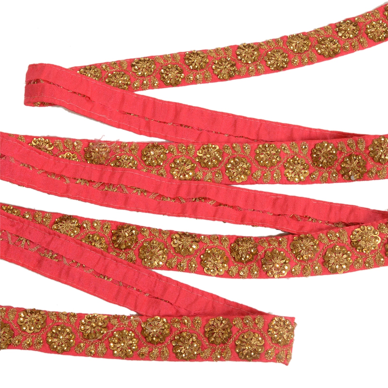 Sanskriti Indian Handmade Dress Sewing  Border 1 YD Trim Pink Craft Decor Lace