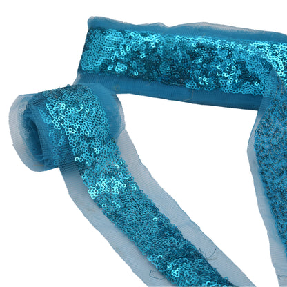 Sanskriti Embroidered Dress Sewing 1.8" W Border 1 YD Trim Blue Craft Decor Lace