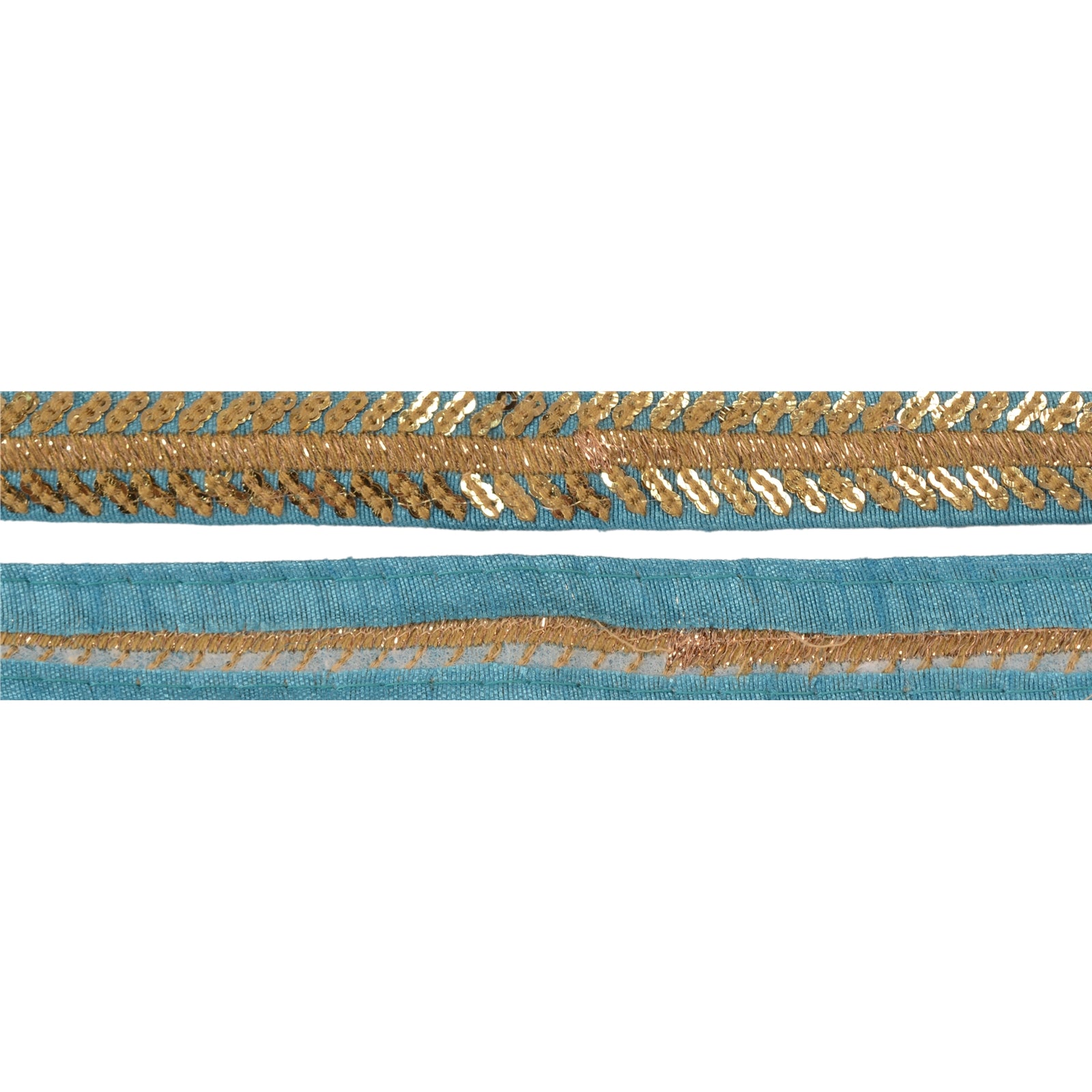 Sanskriti Broderet Kjole Sykant 1 YD Kant Blå Håndværksdekoration Blonde