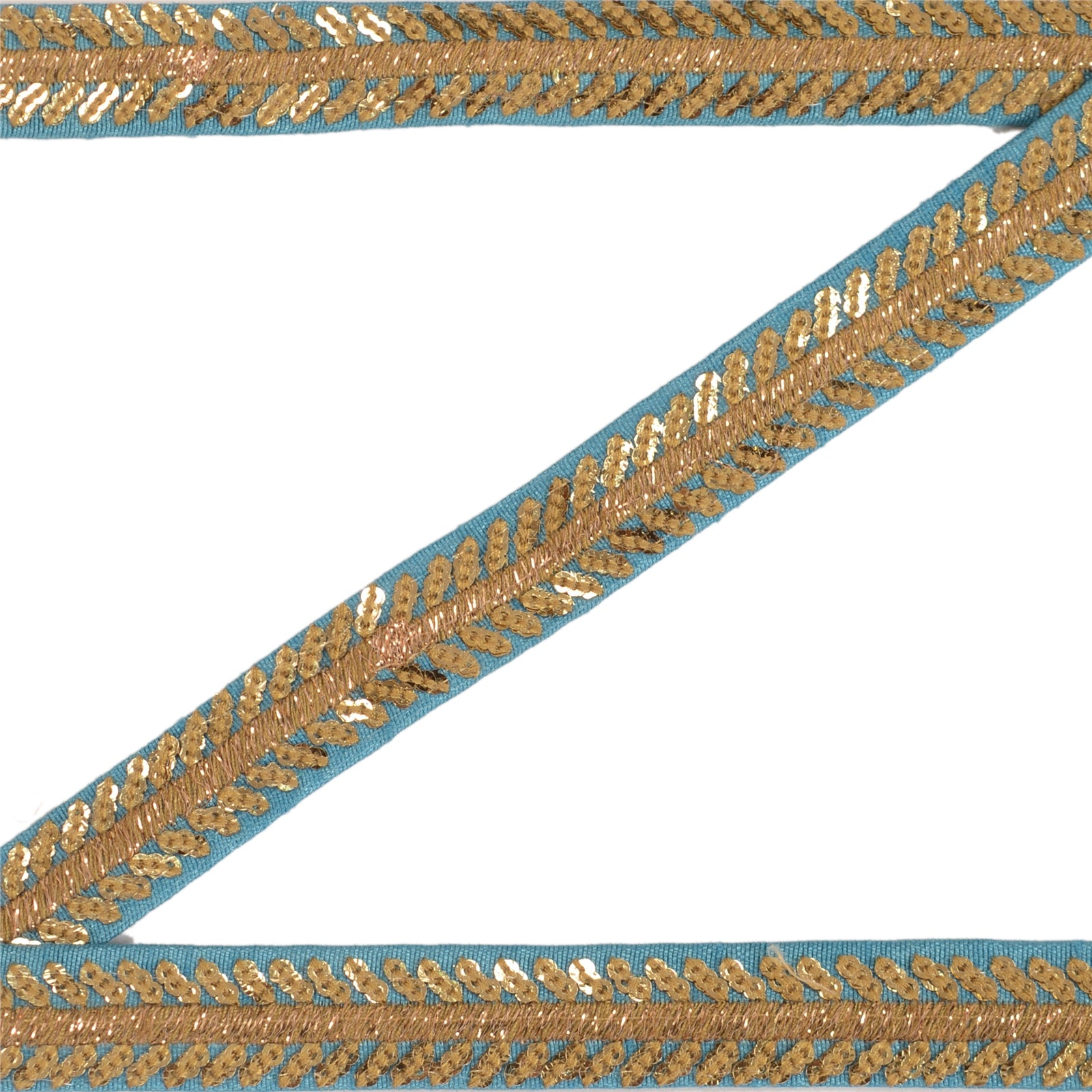 Sanskriti Broderet Kjole Sykant 1 YD Kant Blå Håndværksdekoration Blonde