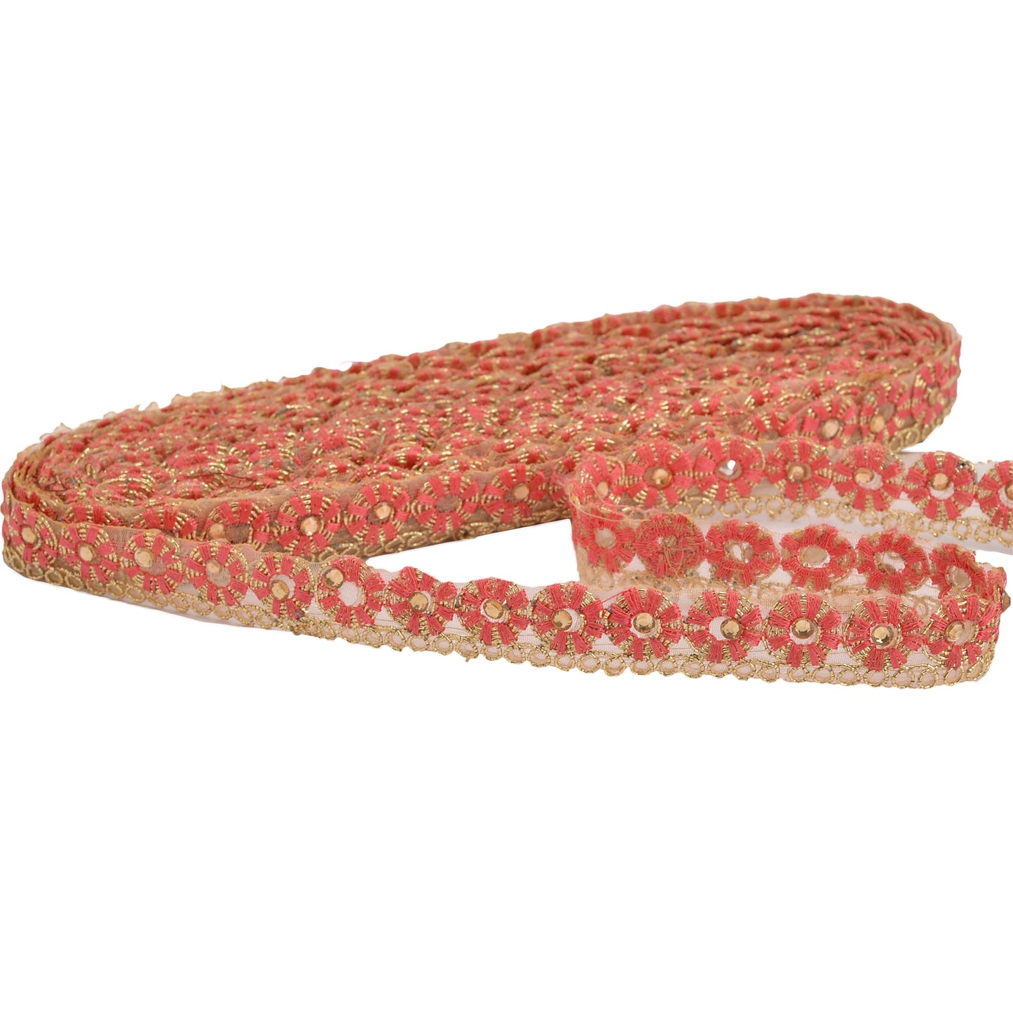 Sanskriti Handmade Dress Sewing 0.8" W Border 1 YD Trim Cream Craft Decor Lace