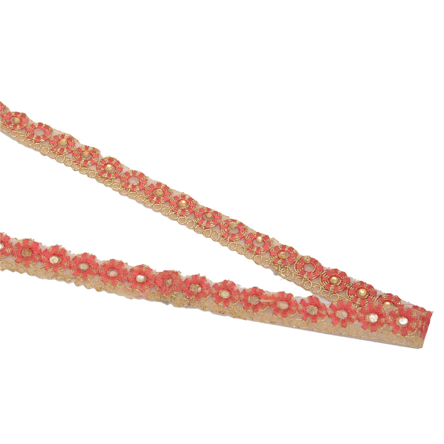 Sanskriti Handmade Dress Sewing 0.8" W Border 1 YD Trim Cream Craft Decor Lace