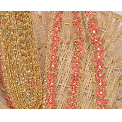 Sanskriti Handmade Dress Sewing 0.8" W Border 1 YD Trim Cream Craft Decor Lace