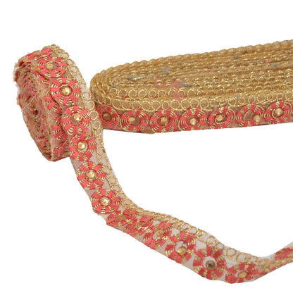 Sanskriti Handmade Dress Sewing 0.8" W Border 1 YD Trim Cream Craft Decor Lace