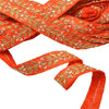 Sanskriti Handmade Dress Sewing 1" W Border 1 YD Trim Orange Craft Decor Lace
