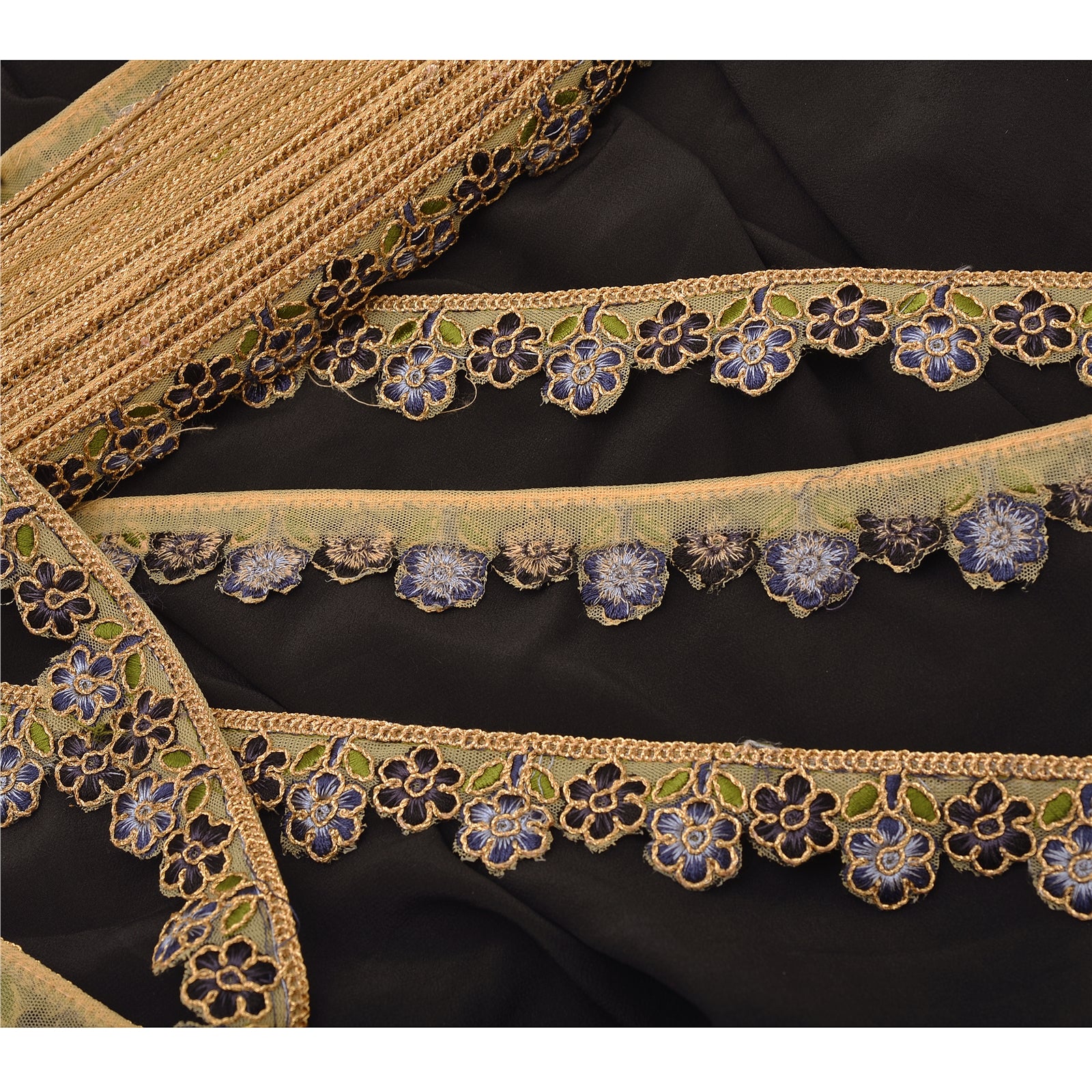 Sanskriti Broderet Kjole Syning 2,5 cm W Kant 23 Yard Kant Cremefarvet Håndværk Dekorativ Blonde