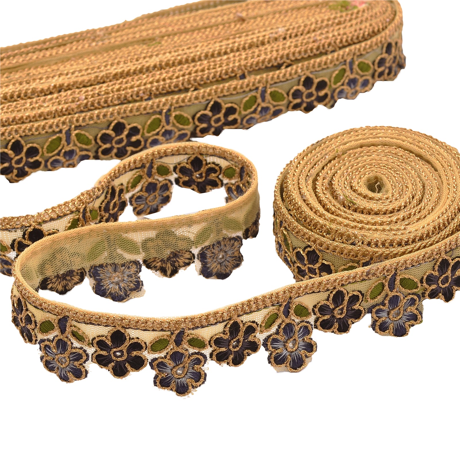 Sanskriti Broderet Kjole Syning 2,5 cm W Kant 23 Yard Kant Cremefarvet Håndværk Dekorativ Blonde