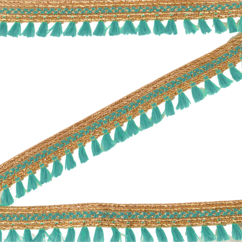 Sanskriti New Embroidered Dress Sewing Border 1 Yd Trim Green Craft Decor Lace